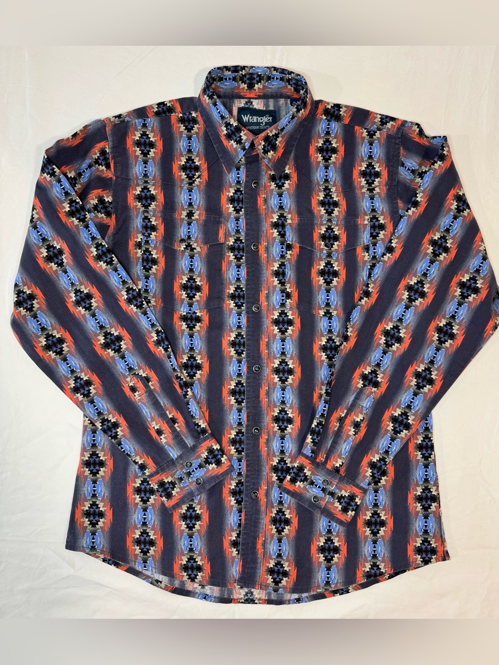 Wrangler Boys XL Southwestern Pearl Snap Western Shirt Aztec